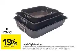 Carrefour Market Lot de 3 plats à four offre