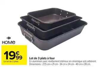 Carrefour Market Lot de 3 plats à four offre