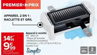 Carrefour Market Appareil à raclette offre