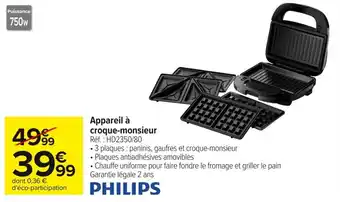 Carrefour Market Appareil à croque-monsieur offre