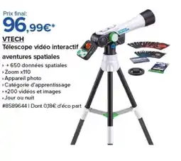 Costco Vtech télescope vidéo interactif aventures spatiales offre