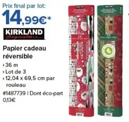 Costco Kirkland papier cadeau réversible offre