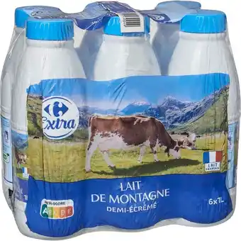 Carrefour Market CARREFOUR EXTRA Lait de Montagne U.H.T. Demi-écrémé offre