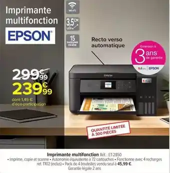 Carrefour Epson - imprimante multifonction et-2850 offre