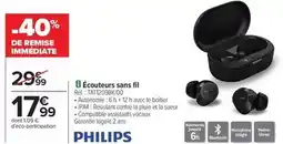 Carrefour Philips - écouteurs sans fil réf. : tattoi9bx60 offre