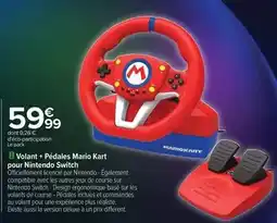 Carrefour Nintendo - volant + pédales mario kart pour switch offre