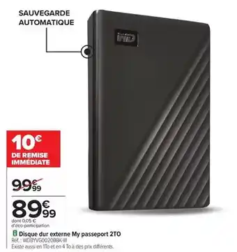 Carrefour My - disque dur externe pase sport 2to offre