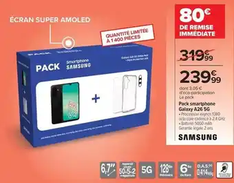 Carrefour Samsung - pack smartphone galaxy a25 5g offre