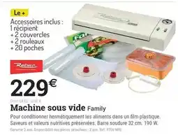 Espace emeraude REBER Machine sous vide Family offre