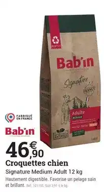 Espace emeraude Signature - croquettes chien offre