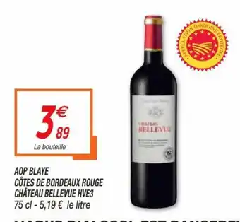 Netto AOP blaye côtes de bordeaux rouge château bellevue HVE3 offre
