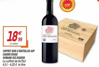 Netto Coffret bois 6 bouteilles AOP cahors rouge domaine des rosiers offre