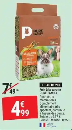 Gamm vert Pure family - lesa de 20l foin à la carotte offre