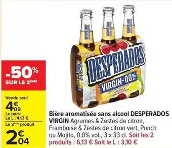 Carrefour Desperados - bière aromatisée sans alcool offre