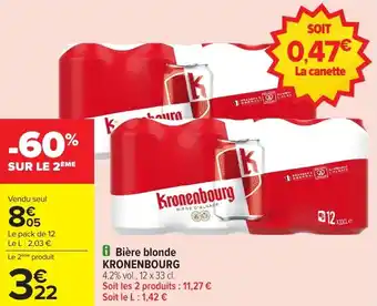 Carrefour Market Bière blonde kronenbourg offre