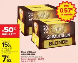 Carrefour Market Bière d'abbaye grimbergen offre