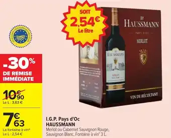 Carrefour Market I.g.p. pays d'oc haussmann offre