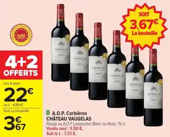 Carrefour Market A.o.p. corbières château vaugelas offre