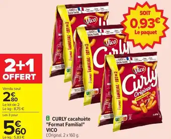 Carrefour Market Curly cacahuète format familial vico offre