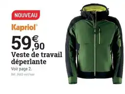 Espace emeraude KAPRIOL Veste de travail déperlante offre