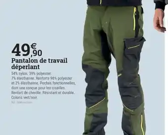Espace emeraude KAPRIOL Pantalon de travail déperlant offre
