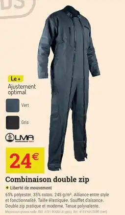 Espace emeraude Combinaison double zip offre