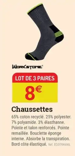 Espace emeraude WORKSTONE Chaussettes offre