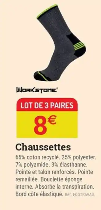 Espace emeraude WORKSTONE Chaussettes offre