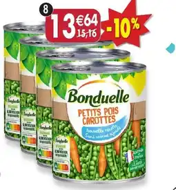 Maximo Lot de 4 boîtes 4/4 de petits pois carottes bonduelle offre