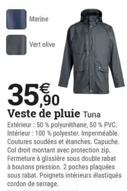 Espace emeraude Veste de pluie offre