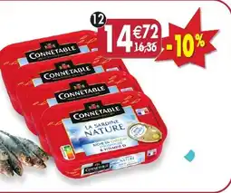 Maximo Lot de 4 boîtes de sardines nature connétable offre