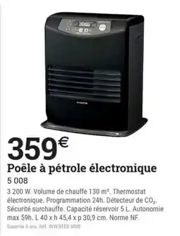 Espace emeraude Poêle à pétrole électronique offre