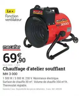 Espace emeraude MECAFER Chauffage d'atelier soufflant offre