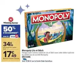 Carrefour Market Winning moves - monopoly lio et stitch offre