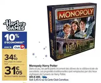 Carrefour Market Hasbro games - harry potter offre