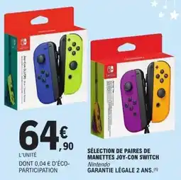 E.Leclerc Switch - sélection de paires de manettes joy-con offre