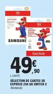E.Leclerc Samsung - sélection de cartes sd express go switch 2 offre