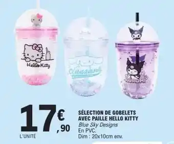 E.Leclerc Dim - sélection de gobelets avec paille hello kitty offre