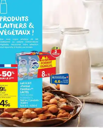 Carrefour Drive Lactel - lait u.h.t. format familial offre