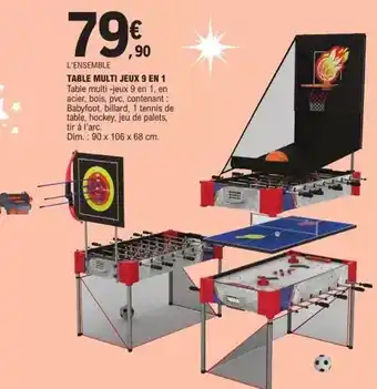 E.Leclerc Dim - table multi jeux 9 en 1 offre