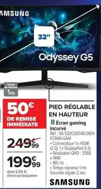 Carrefour Samsung - pied reglable en hauteur offre