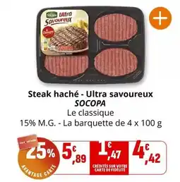 Coccinelle Supermarché SOCOPA Steak haché - Ultra savoureux offre