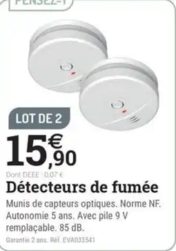 Espace emeraude Détecteurs de fumée offre