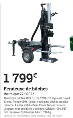 Espace emeraude Fendeuse de bûches offre