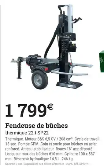 Espace emeraude Fendeuse de bûches offre