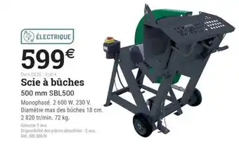 Espace emeraude Scie à bûches offre