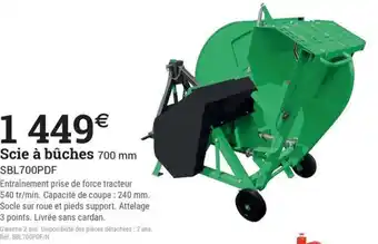 Espace emeraude Scie à bûches offre