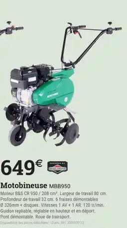 Espace emeraude Motobineuse offre