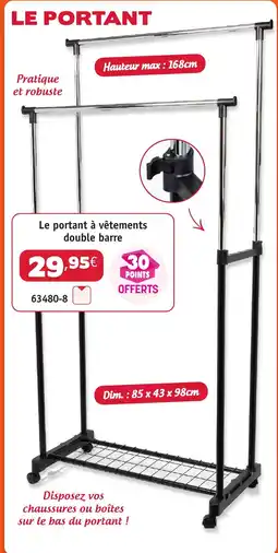 Maximo Le portant à vêtements double barre offre