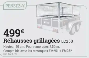 Espace emeraude Réhausses grillagées LC250 offre